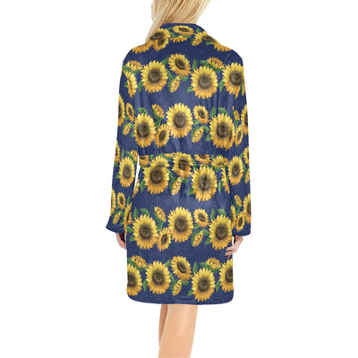 Sunflower Print Design LKS307 Women's Fleece Robe