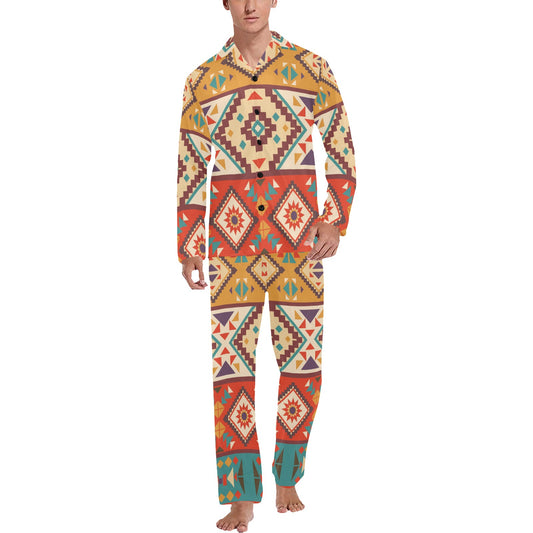 Navajo Pattern Print Design A01 Men's Long Pajama Set
