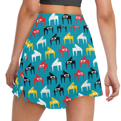 Piano Print Design LKS403 17" Golf & Pickleball Skort with Pockets
