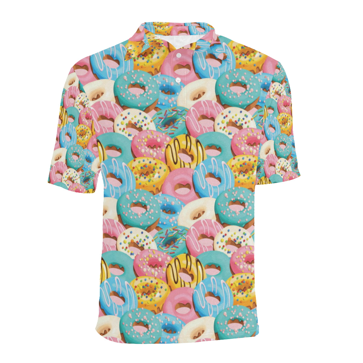 Donut Pattern Print Design DN01 Men Polo Shirt