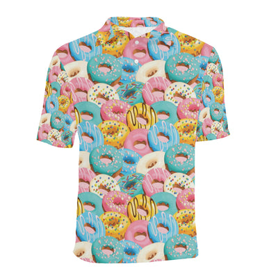 Donut Pattern Print Design DN01 Men Polo Shirt