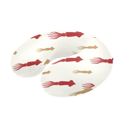 Giant Squid Pattern Print Design 01 U-Shaped Travel Neck Pillow