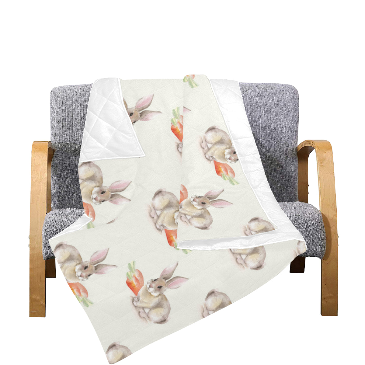 Rabbit Pattern Print Design 01 Premium Quilt