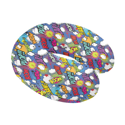 Comic Book Pattern Print Design 02 U-Shaped Travel Neck Pillow