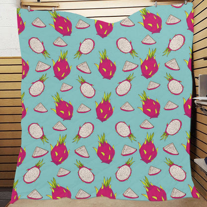 Dragonfruit Pattern Print Design DF01 Premium Quilt