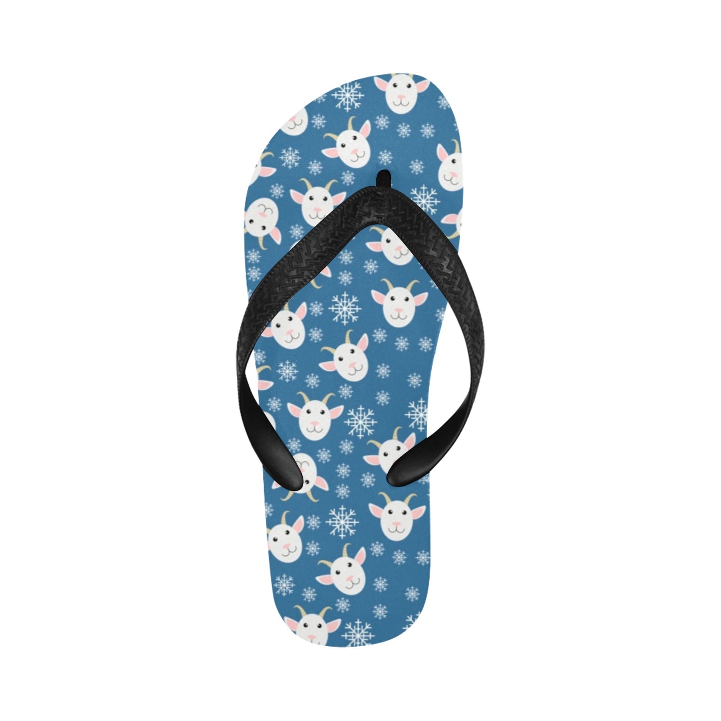 Goat Print Design LKS402 Flip Flops