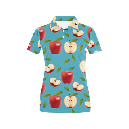 Apple Pattern Print Design AP012 Women's Polo Shirt