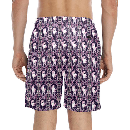 Unicorn Fantastic Flower Men's Swim Trunks Beach Shorts