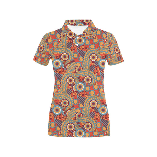 African Pattern Print Design 06 Women's Polo Shirt