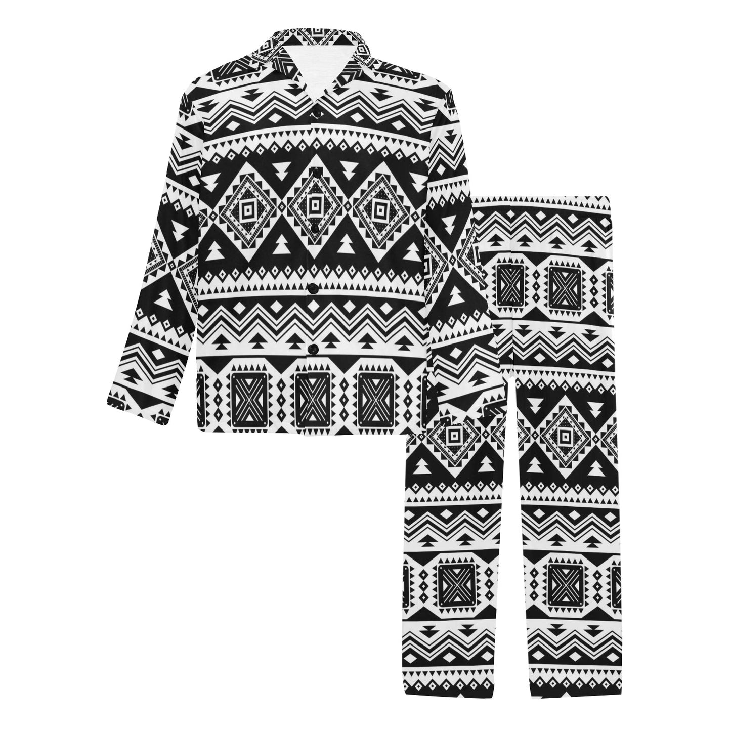 Aztec Pattern Print Design 08 Men's Long Pajama Set