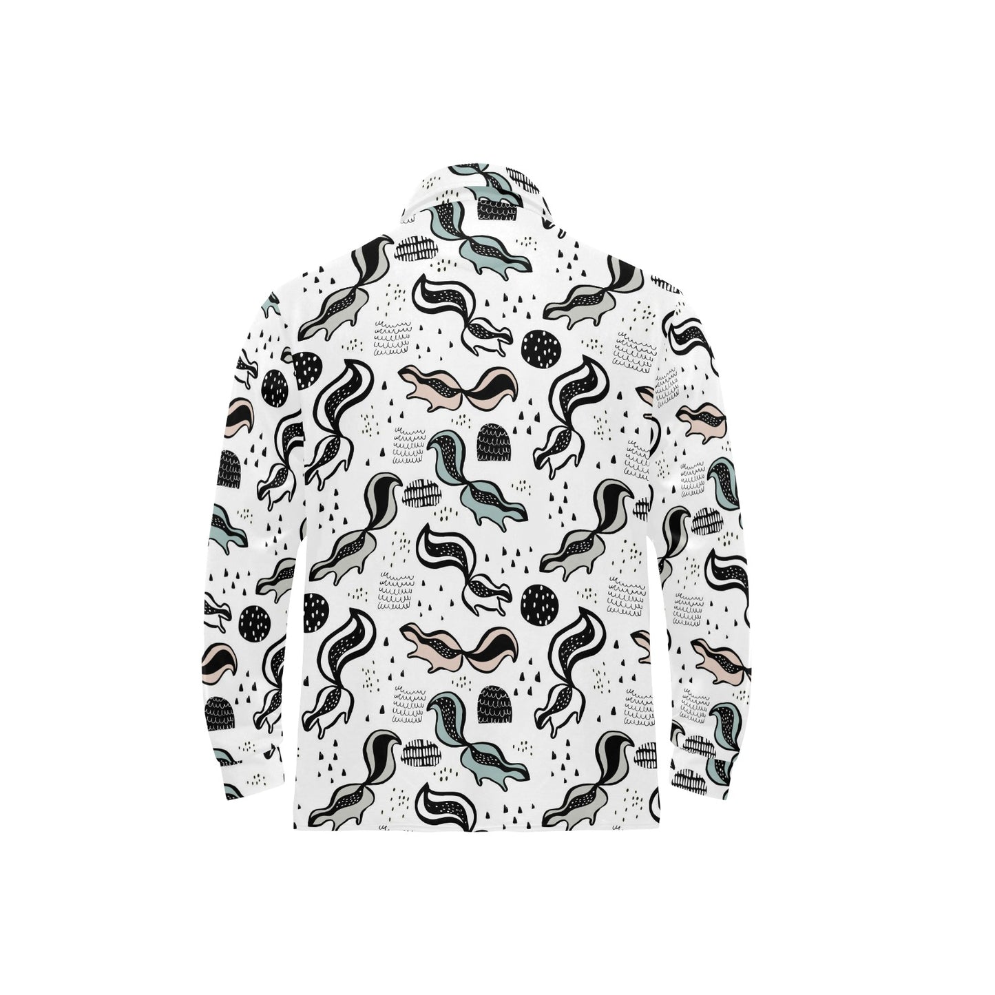 Skunk Print Design LKS303 Long Sleeve Polo Shirt For Men's