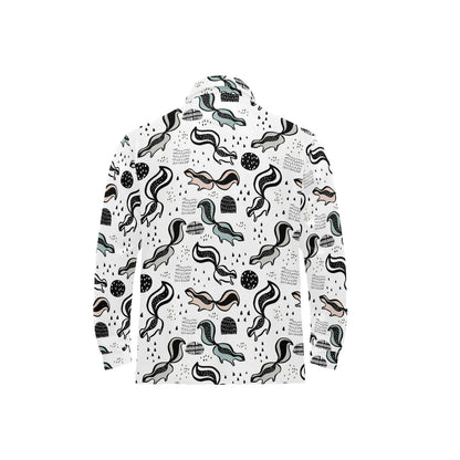 Skunk Print Design LKS303 Long Sleeve Polo Shirt For Men's