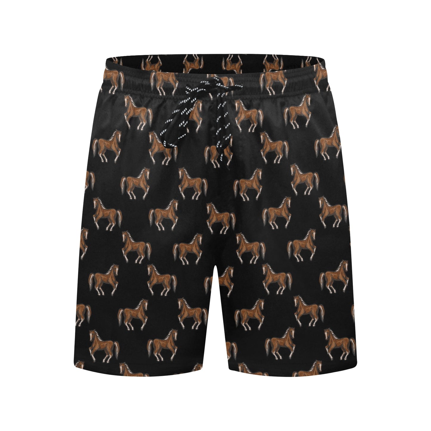 Horse Print Design LKS3010 Men's Swim Trunks Beach Shorts