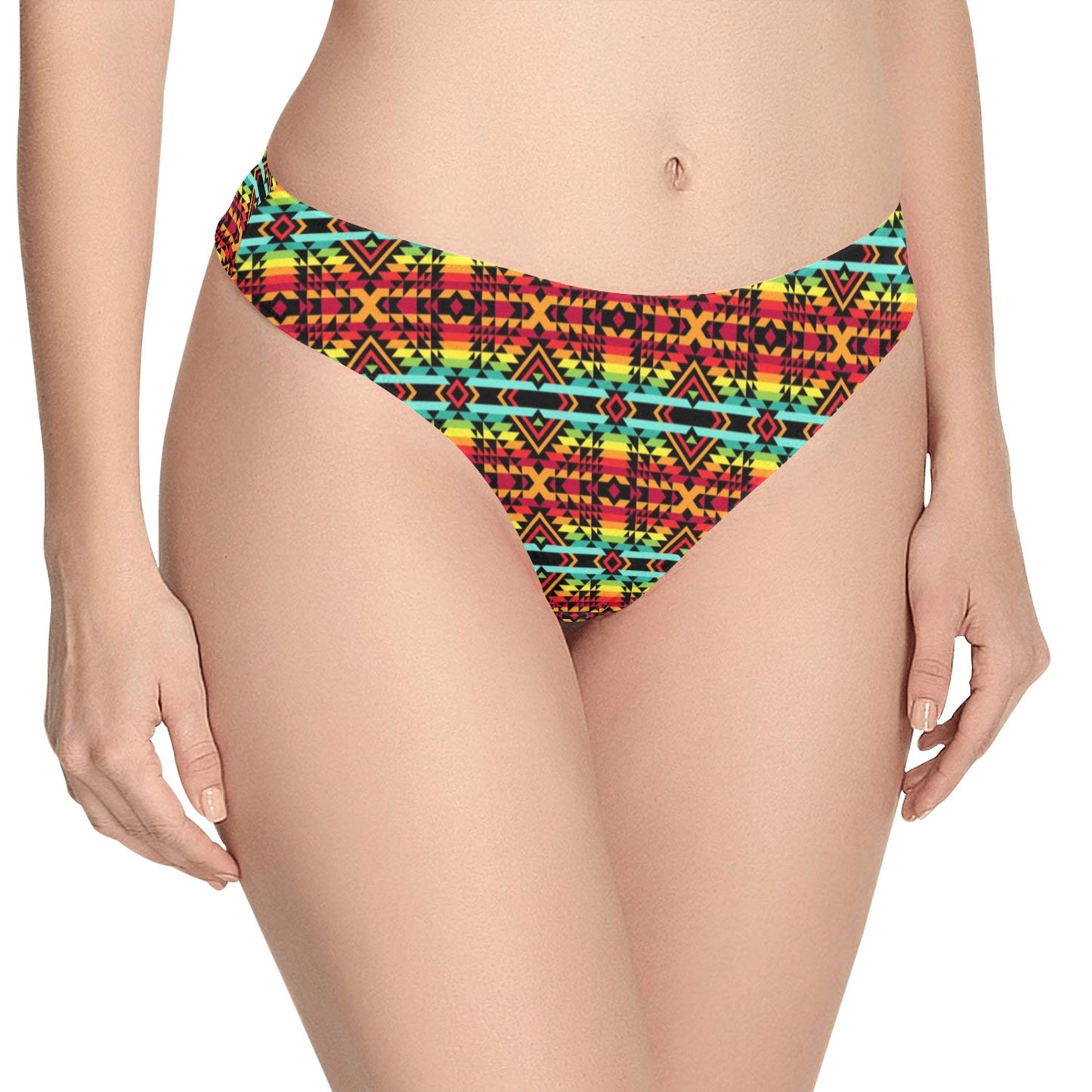 Kente Red Design African Print Women's Thongs