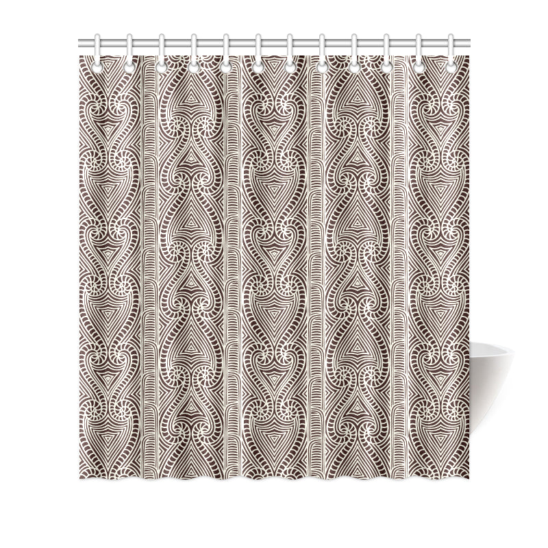 Maori Pattern Print Design 04 Shower Curtain