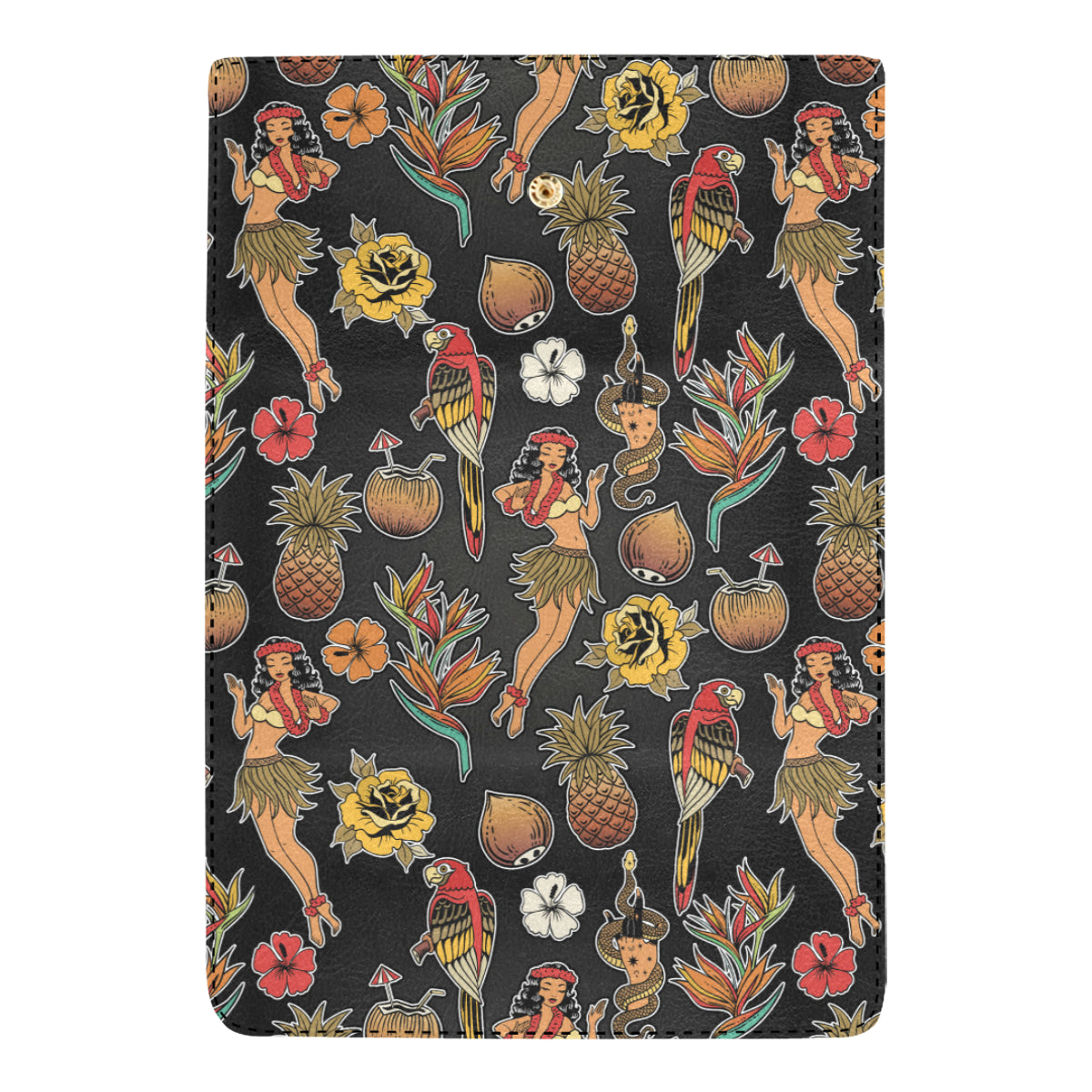 Hula Dancers Hawaiian Style Pattern Print Design 0 Women's Trifold Wallet
