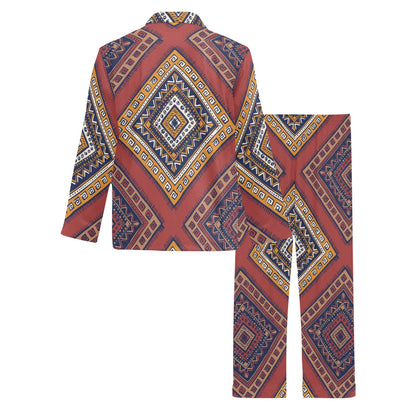 Native Pattern Print Design A06 Men's Long Pajama Set