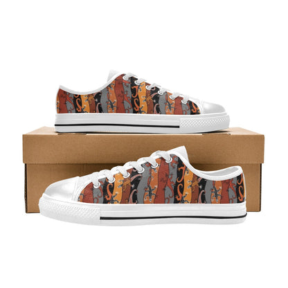 lizard Print Design LKS403 Women's White Low Top Shoes