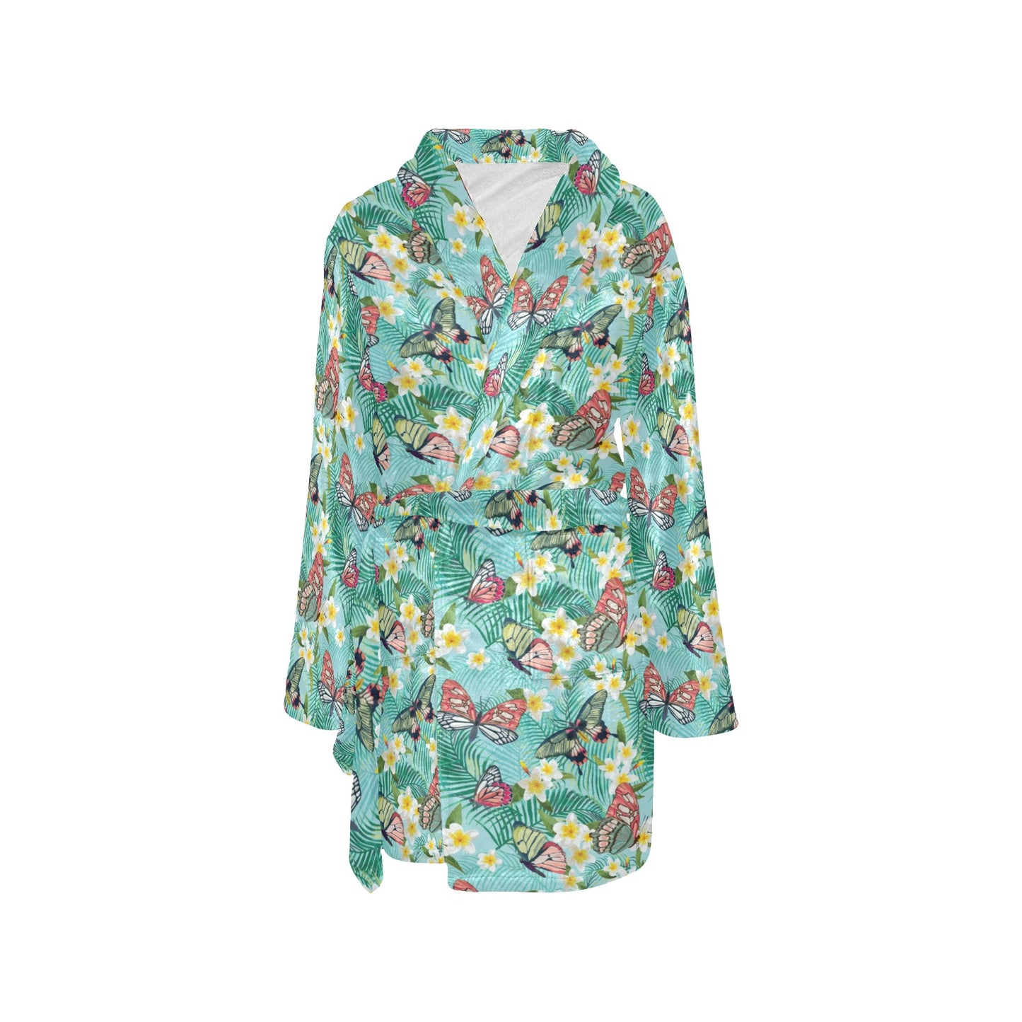 Butterfly Pattern Print Design 09 Women's Fleece Robe