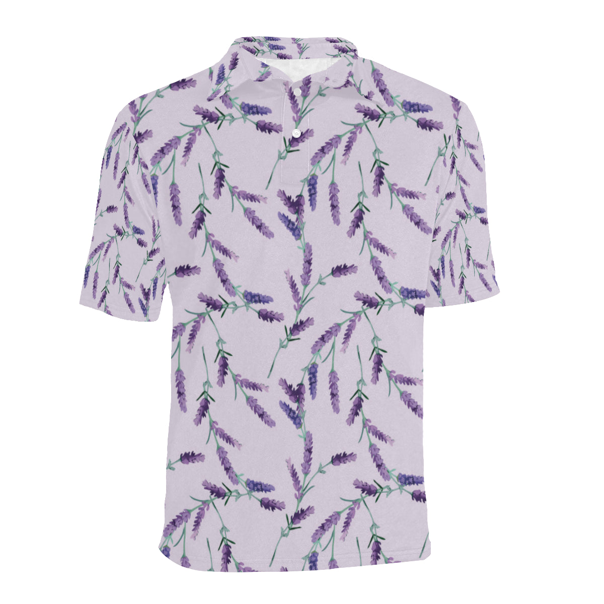 Lavender Pattern Print Design 02 Men Polo Shirt