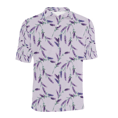 Lavender Pattern Print Design 02 Men Polo Shirt