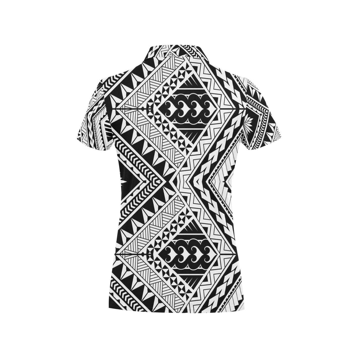 Samoan Tattoo Style Print Design LKS307 Women's Polo Shirt