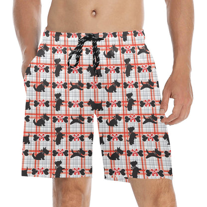 Scottish Terriers Print Design LKS3014 Men's Swim Trunks Beach Shorts