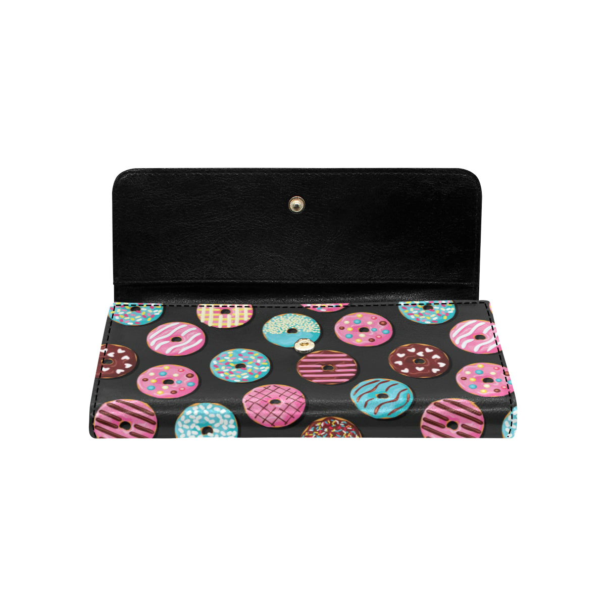 Donut Pattern Print Design DN02 Women's Trifold Wallet