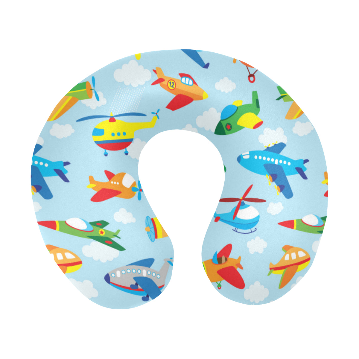 Airplane Colorful Pattern Print Design 01 U-Shaped Travel Neck Pillow