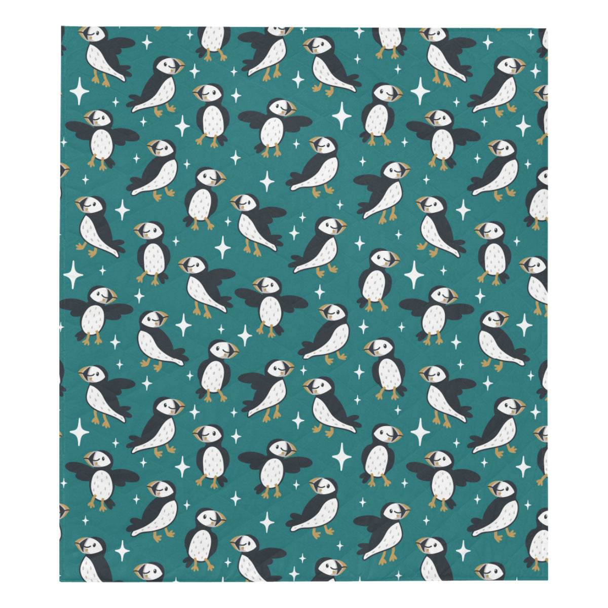 Puffin Pattern Print Design A05 Premium Quilt