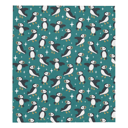 Puffin Pattern Print Design A05 Premium Quilt