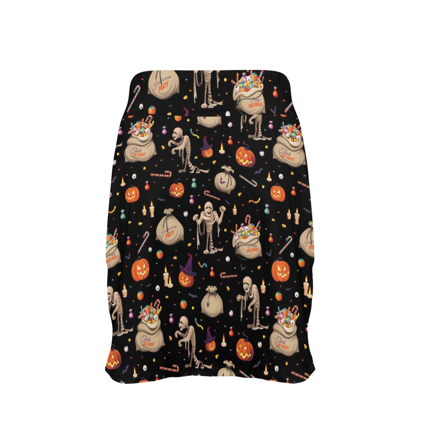 Mummy Halloween Print Design LKS303 Women's Golf Skirt with Pocket