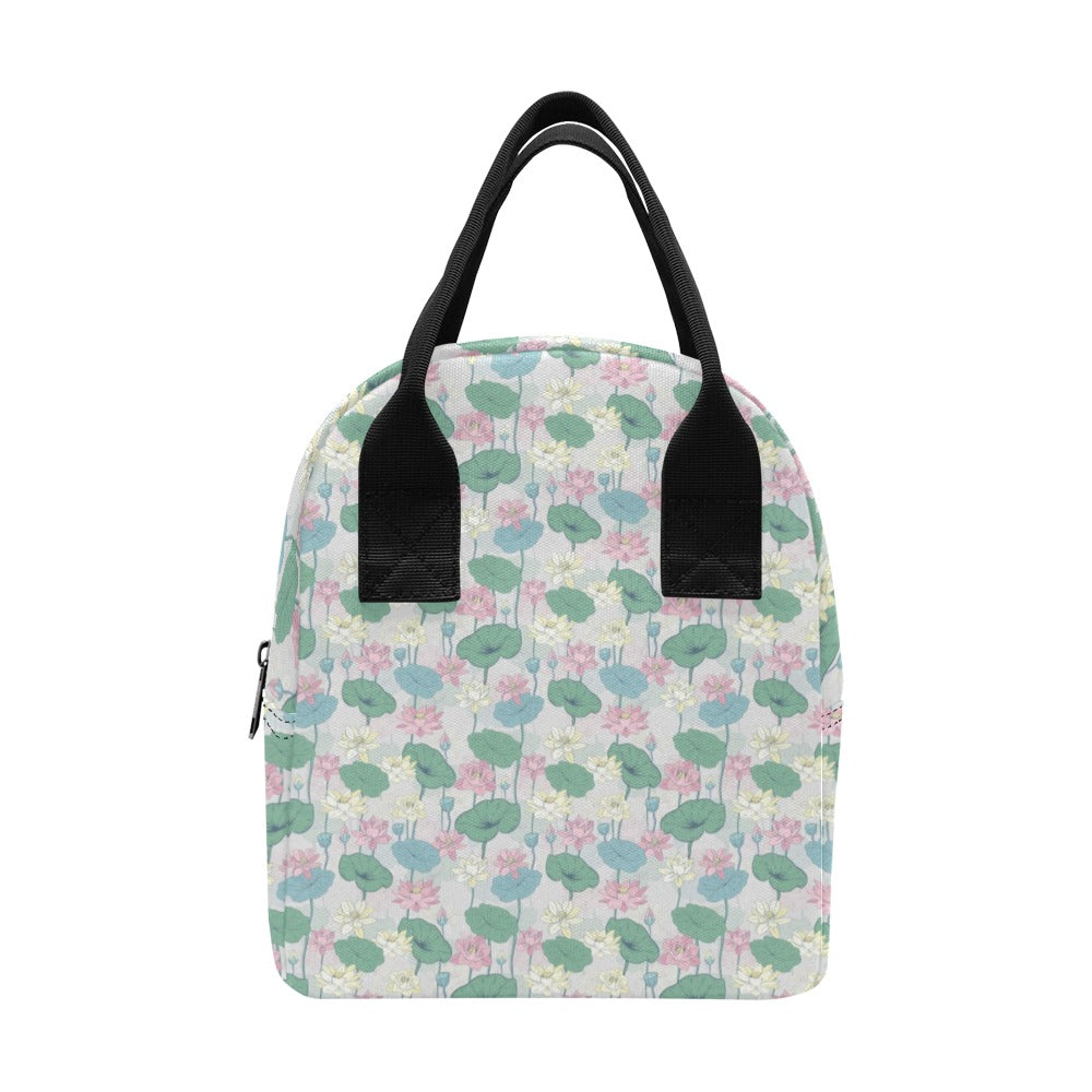 Water Lily Print Design LKS305 Insulated Lunch Bag