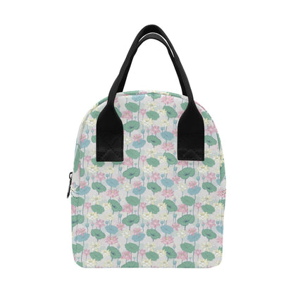 Water Lily Print Design LKS305 Insulated Lunch Bag