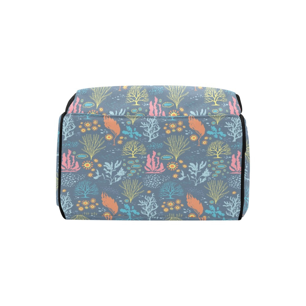 Seaweed Print Design LKS304 Diaper Bag Backpack