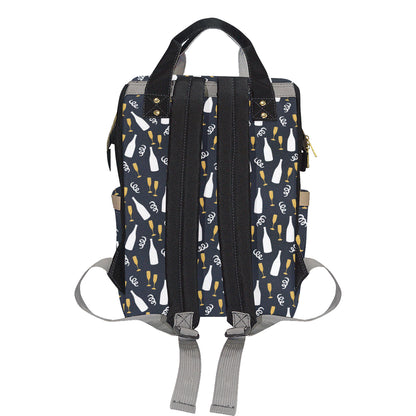 Champagne Pattern Print Design 01 Diaper Bag Backpack