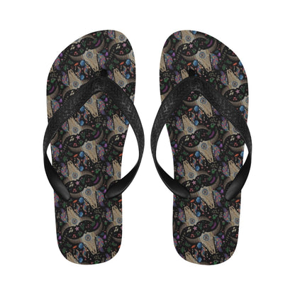 Buffalo Head Print Design LKS401 Flip Flops