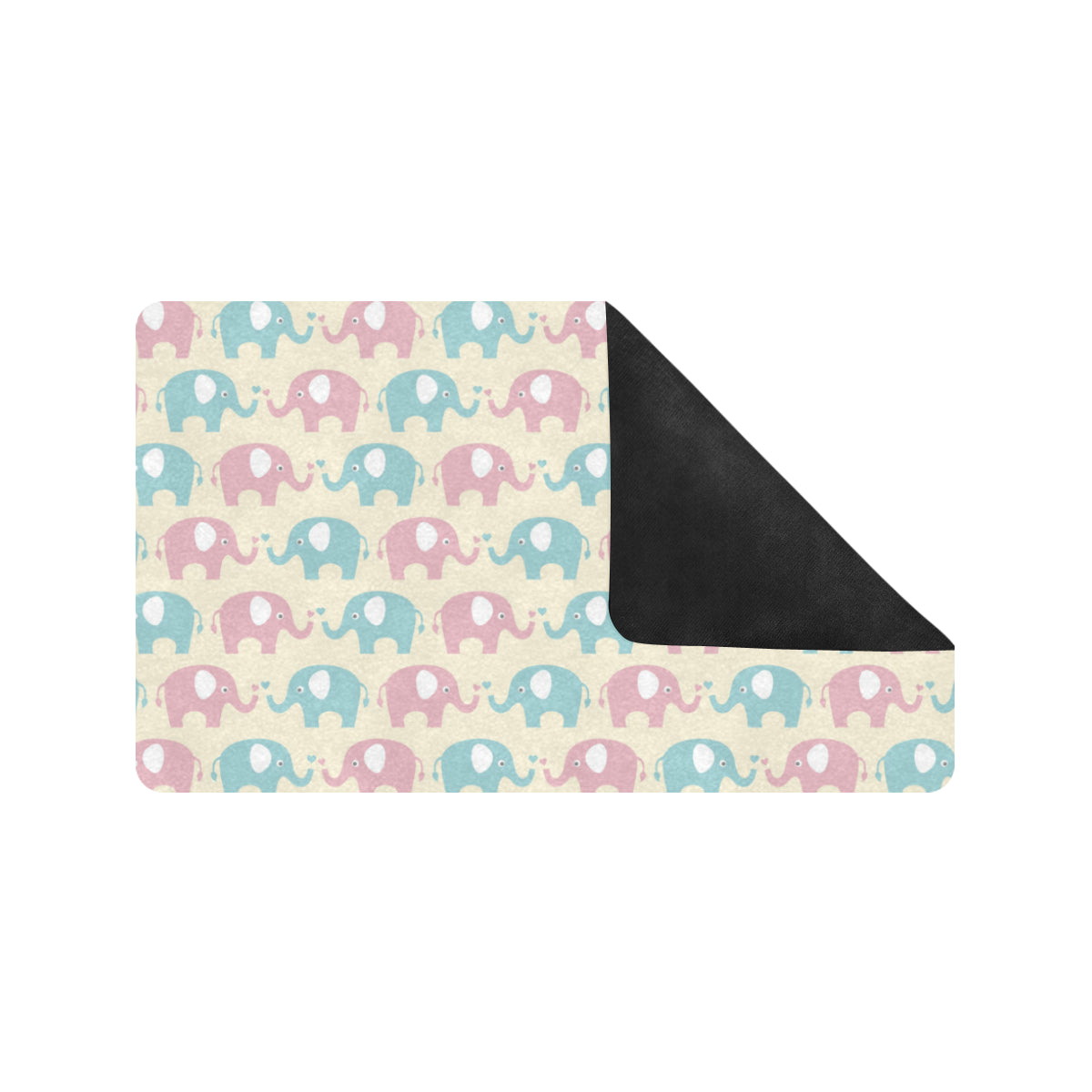 Elephant Baby Pastel Print Pattern Rubber Doormat