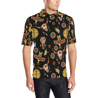 Native American Symbol Pattern Men Polo Shirt