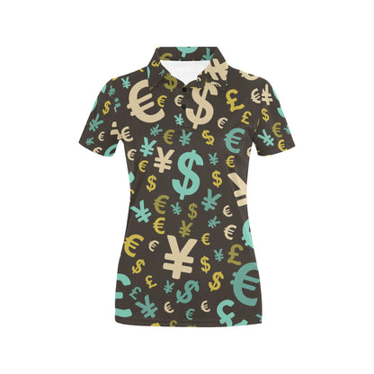 Money Pattern Print Design 01 Women's Polo Shirt