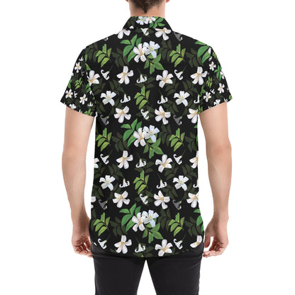 Sampaguita Print Design LKS301 Men Short Sleeve Button Up Shirt