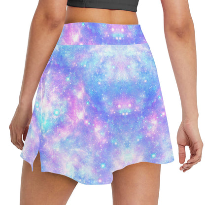 Galaxy Stardust Pastel Color Print 17" Golf & Pickleball Skort with Pockets