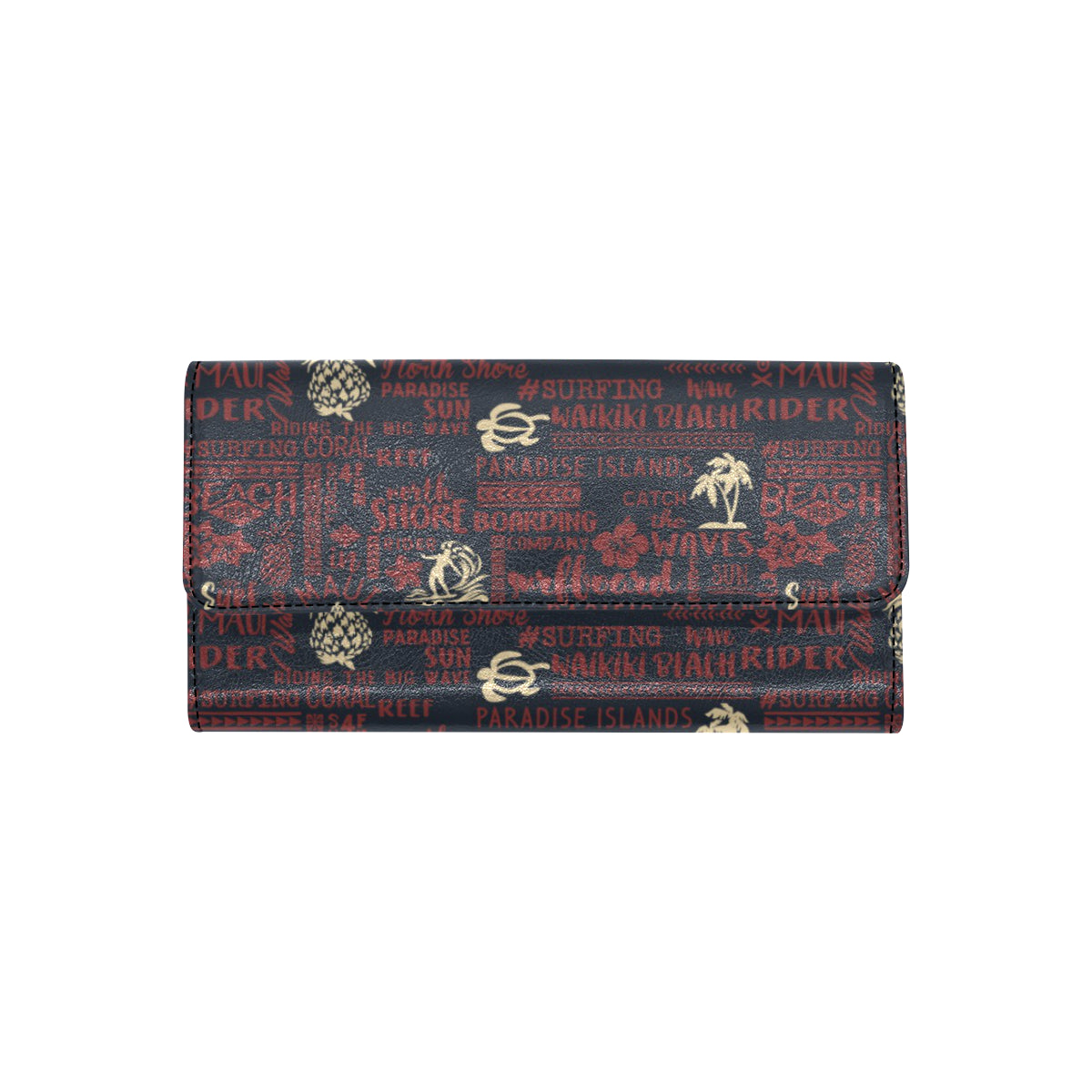 Hawaiian Themed Pattern Print Design H017 Women's Trifold Wallet