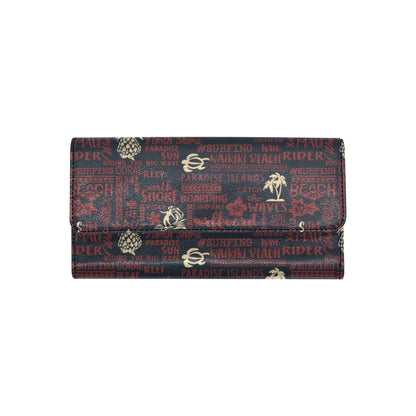Hawaiian Themed Pattern Print Design H017 Women's Trifold Wallet