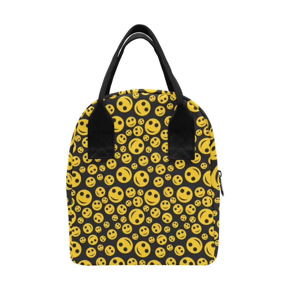 Smiley Face Emoji Print Design LKS304 Insulated Lunch Bag