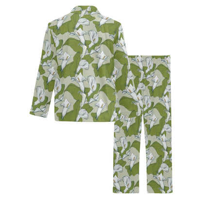 Lily Pattern Print Design LY08 Men's Long Pajama Set