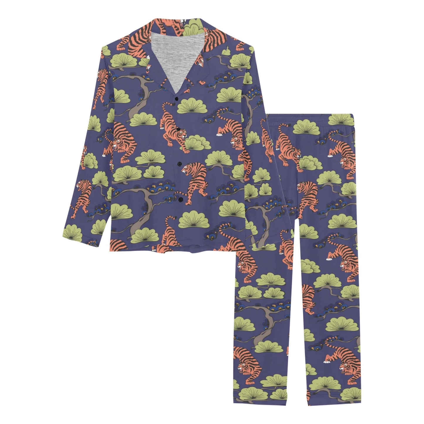 Tiger Pattern Japan Style Women's Long Pajama Set