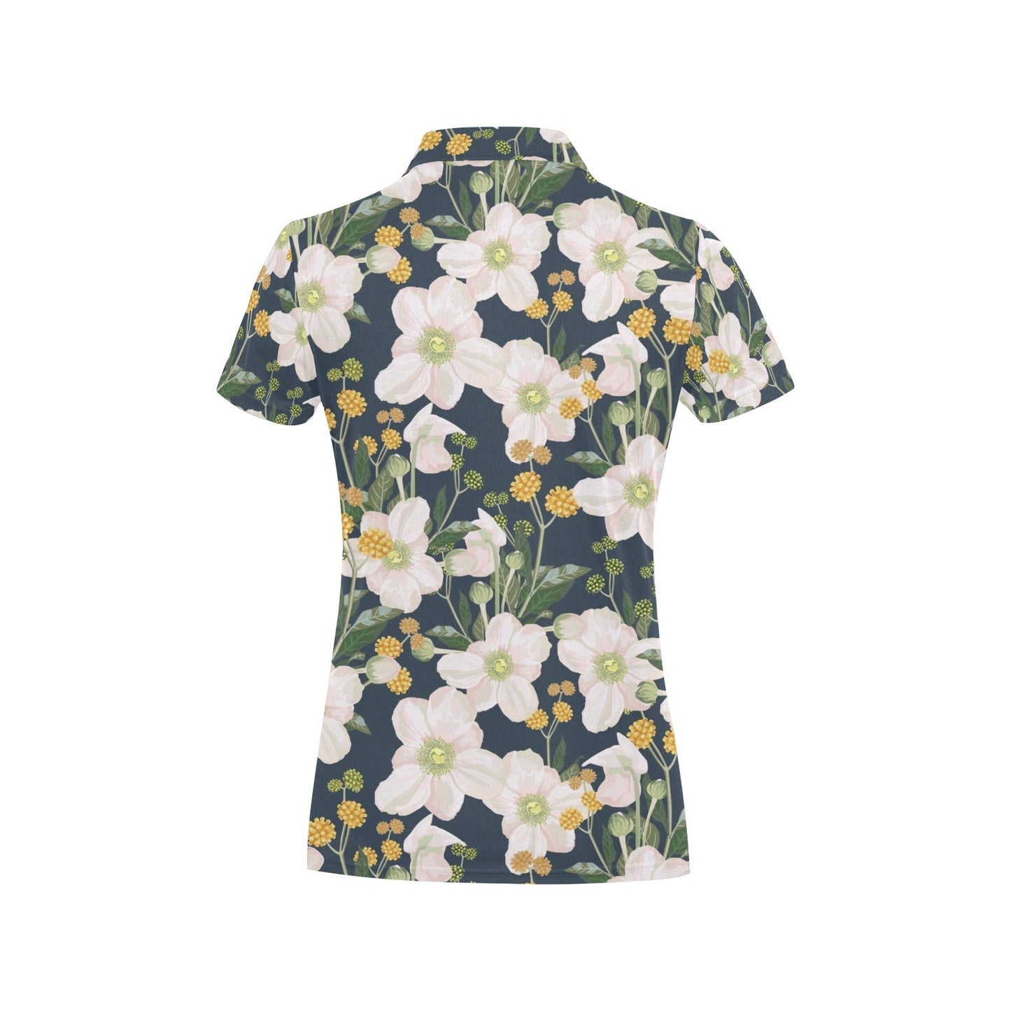 Anemone Pattern Print Design AM04 Women's Polo Shirt