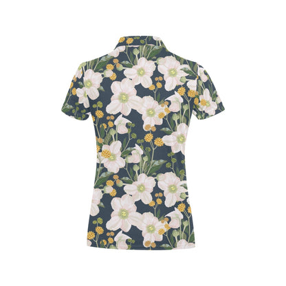 Anemone Pattern Print Design AM04 Women's Polo Shirt