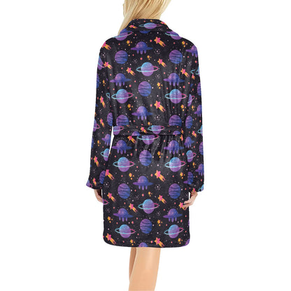UFO Star Galaxy Print Design LKS308 Women's Fleece Robe